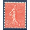 Timbre France Yvert No 204 Semeuse lignée 85ct Rouge neuf **