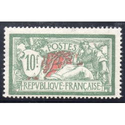 Timbre France Yvert No 207 merson 10 francs vert et rouge neuf  **