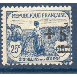 Timbre France Yvert No 165 Orphelins de la guerre surchargé neuf **