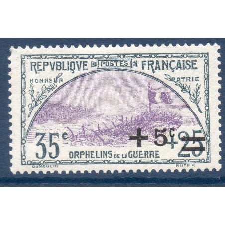 Timbre France Yvert No 166 Orphelins de la guerre surchargé neuf **