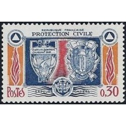 Timbre France Yvert No 1404 Protection civile, sapeurs pompiers