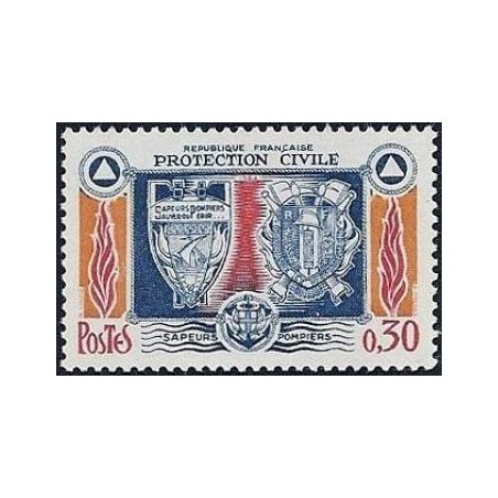 Timbre France Yvert No 1404 Protection civile, sapeurs pompiers