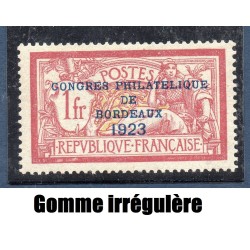 Timbre France Yvert No 182 congrès de Bordeaux neuf ** gomme imparfaite