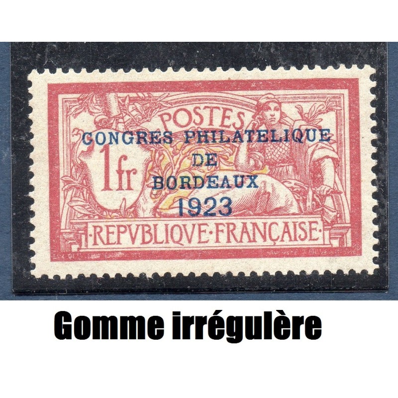 Timbre France Yvert No 182 congrès de Bordeaux neuf ** gomme imparfaite