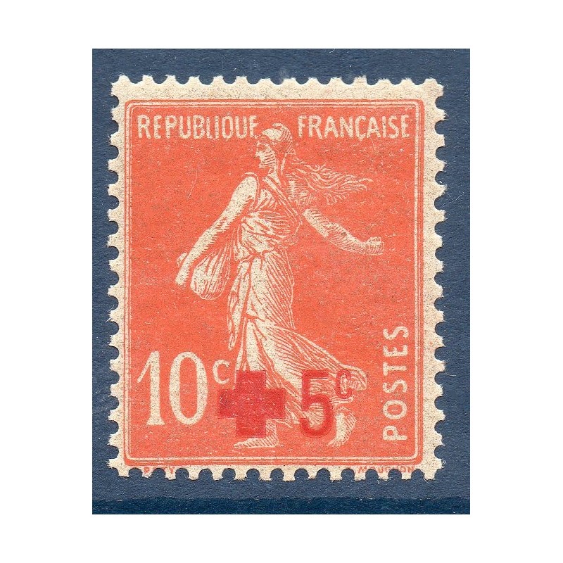 Timbre France Yvert No 146 semeuse croix rouge neuf **