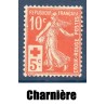 Timbre France Yvert No 147 semeuse croix rouge neuf * avec charnière