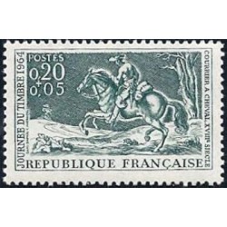 Timbre France Yvert No 1406 Journée du timbre, courrier à cheval