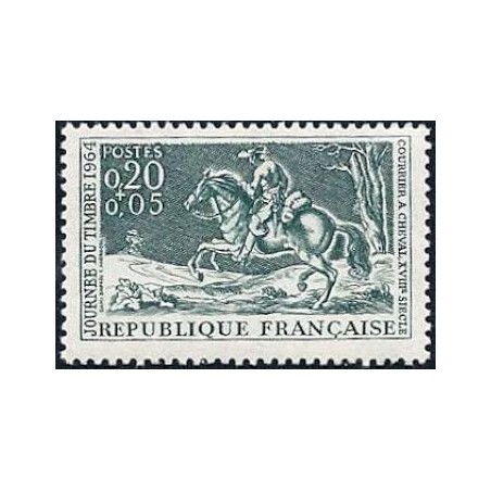 Timbre France Yvert No 1406 Journée du timbre, courrier à cheval