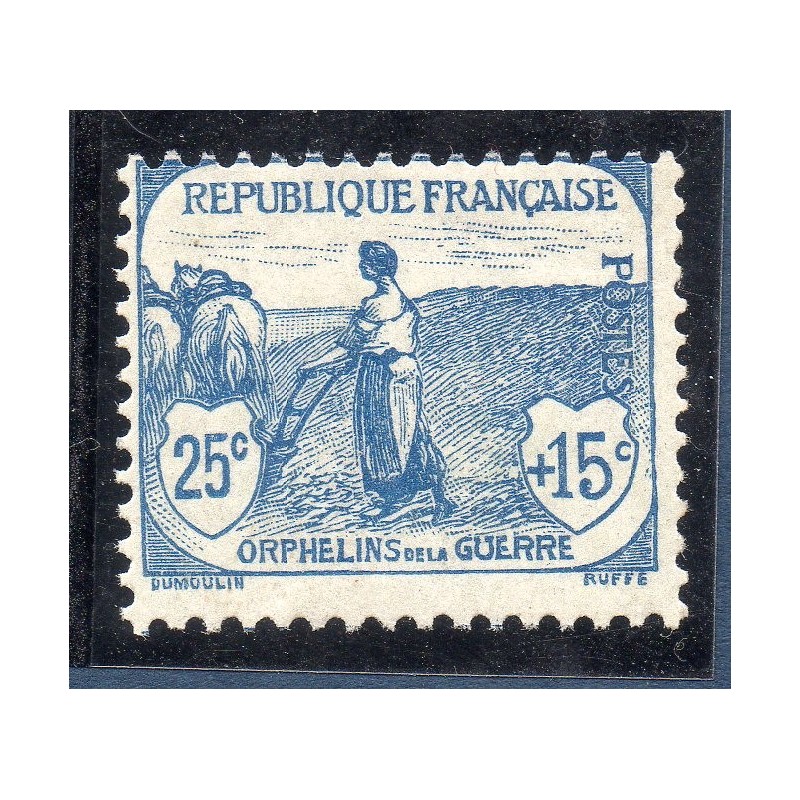 Timbre France Yvert No 151 Orphelin de la Guerre bleu neuf **