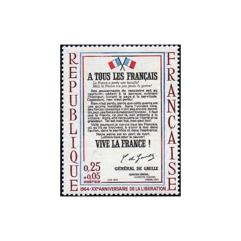 Timbre France Yvert No 1408 L'affiche à tous les Français