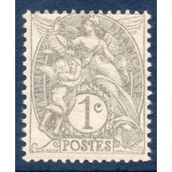 Timbre France Yvert No 107 Type blanc 1c gris neuf **