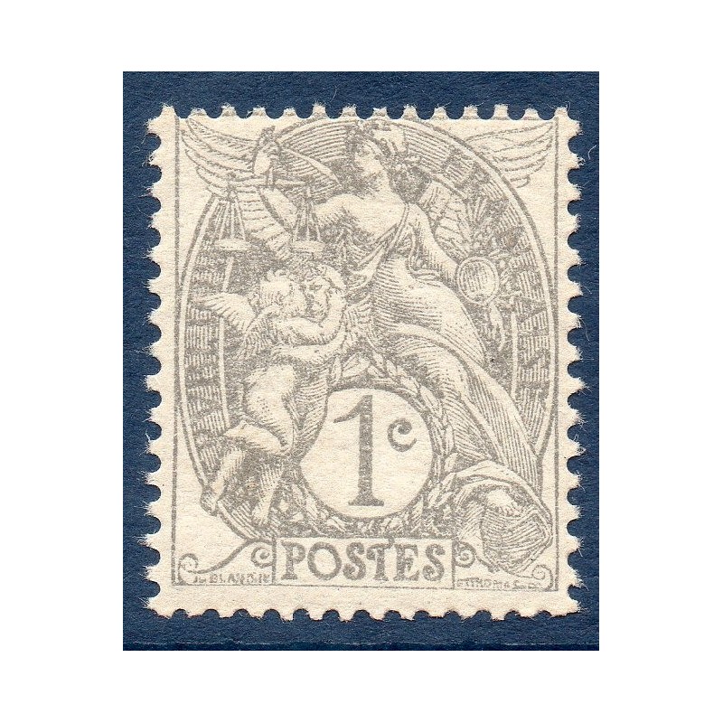 Timbre France Yvert No 107 Type blanc 1c gris neuf **