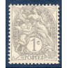 Timbre France Yvert No 107 Type blanc 1c gris neuf **