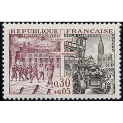 Timbre France Yvert No 1410 Libération de Paris et Strasbourg