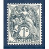 Timbre France Yvert No 107b Type blanc 1c ardoise neuf **