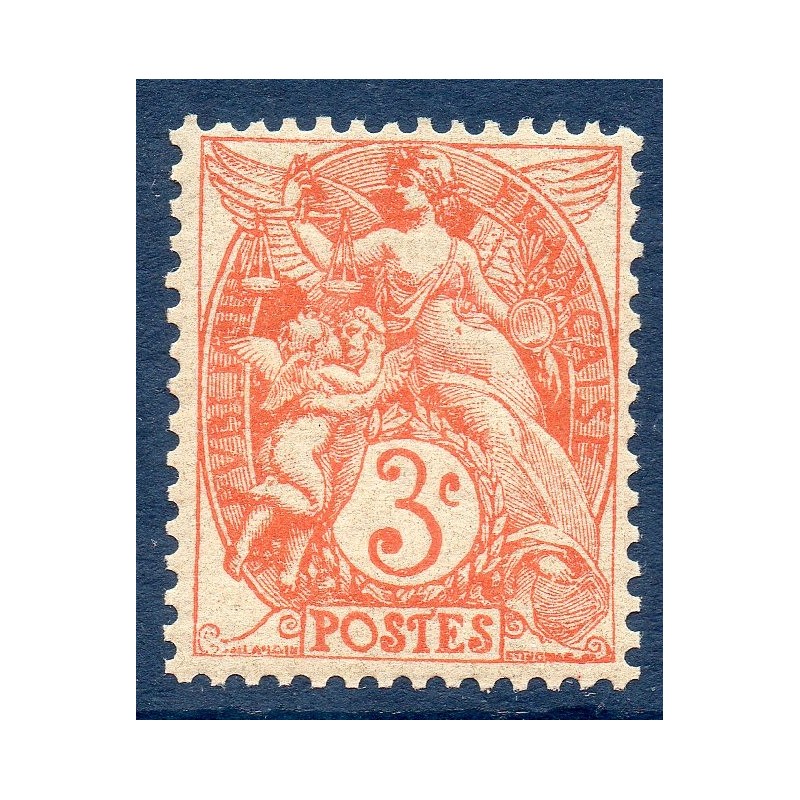 Timbre France Yvert No 109 Type blanc 3c Orange neuf **