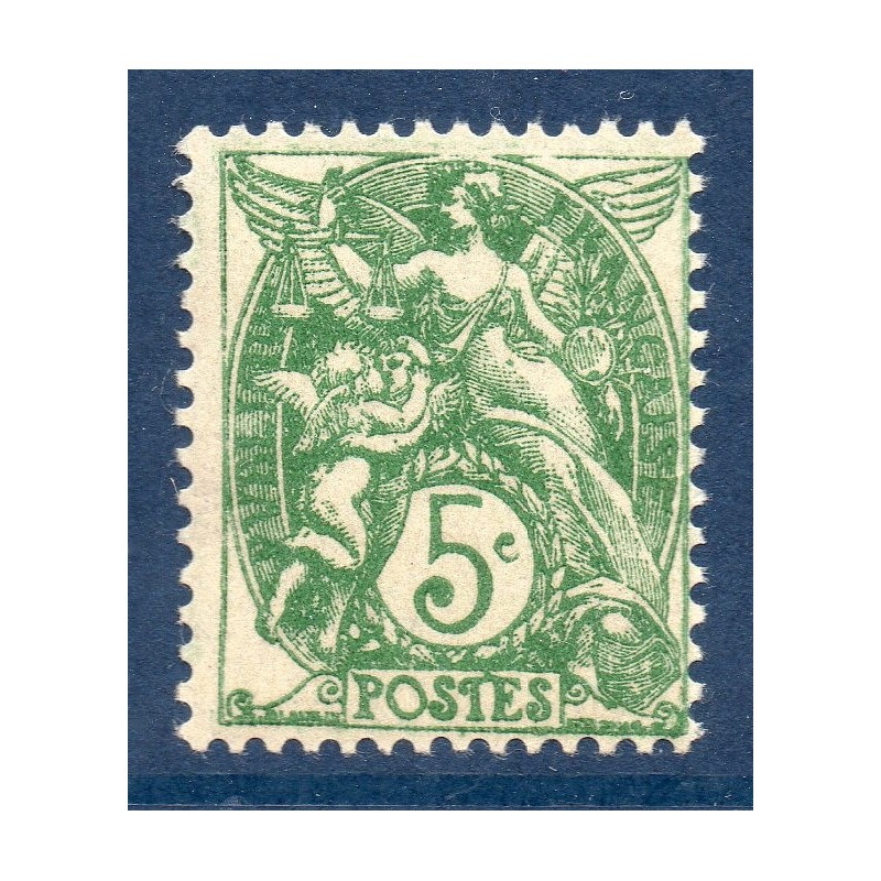 Timbre France Yvert No 111 Type blanc 5c Vert neuf **