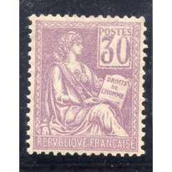 Timbre France Yvert No 115 Mouchon type I 30c Violet neuf **