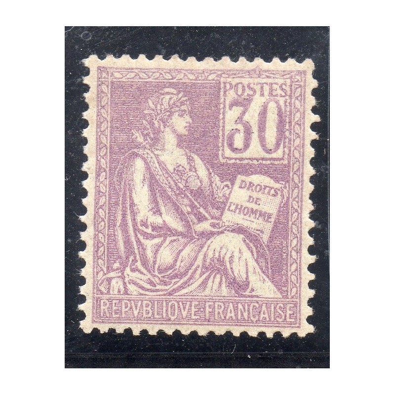 Timbre France Yvert No 115 Mouchon type I 30c Violet neuf **