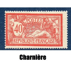 Timbre France Yvert No 119 Type Merson 40c Rouge et bleu neuf * avec charnière