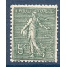 Timbre France Yvert No 130 semeuse lignée 15c vert gris neuf **