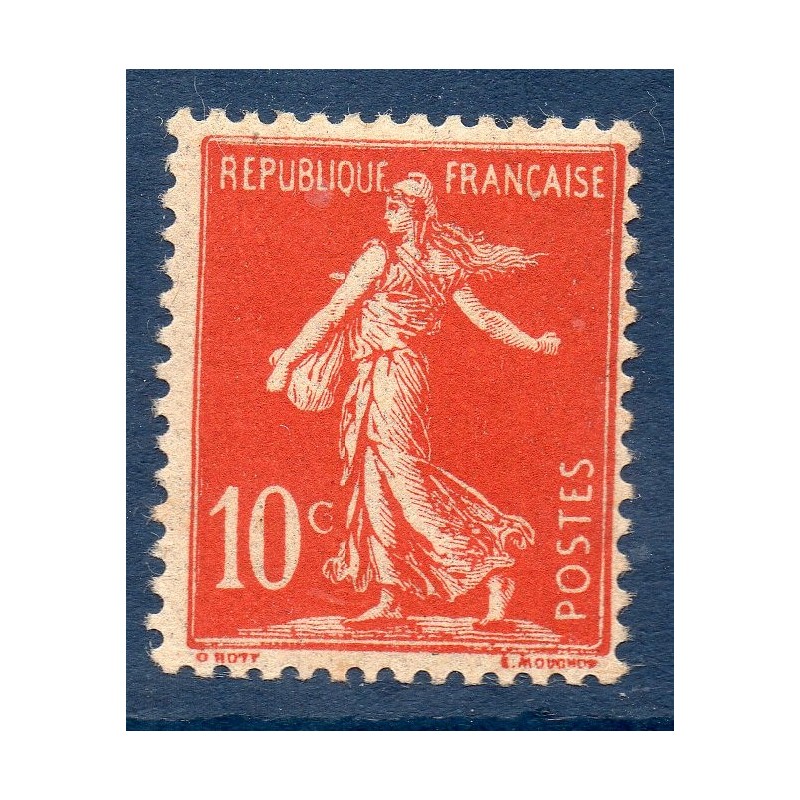 Timbre France Yvert No 134 semeuse avec sol 10c rouge neuf **