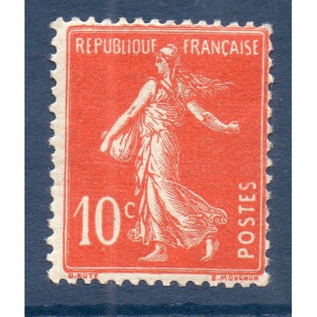 Timbre France Yvert No 138 semeuse fond plein 10 c rouge grasse neuf **