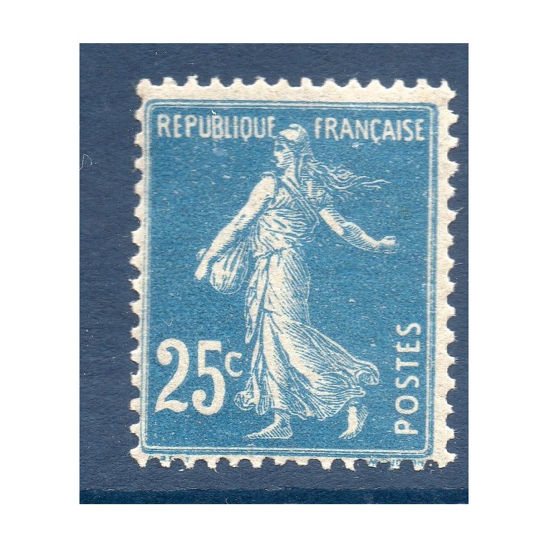 Timbre France Yvert No 140 semeuse fond plein 25c bleu neuf **