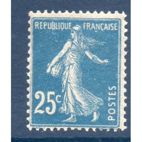 Timbre France Yvert No 140 semeuse fond plein 25c bleu neuf **