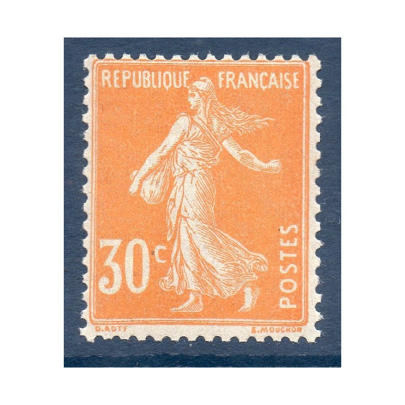 Timbre France Yvert No 141 semeuse fond plein 30c Orange neuf **