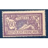 Timbre France Yvert No 144 Type merson 60c violet et bleu neuf **