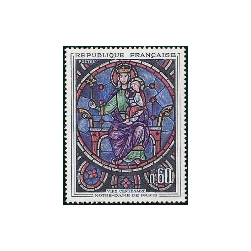 Timbre France Yvert No 1419 Vitrail Notre Dame de Paris