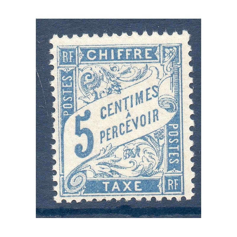 Timbre France Taxes Yvert 28 Type Duval 5c bleu neuf **