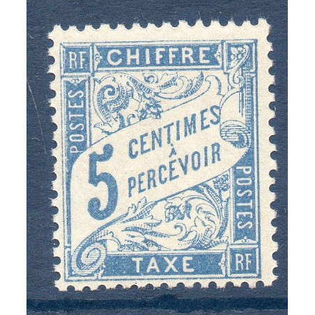 Timbre France Taxes Yvert 28 Type Duval 5c bleu neuf **