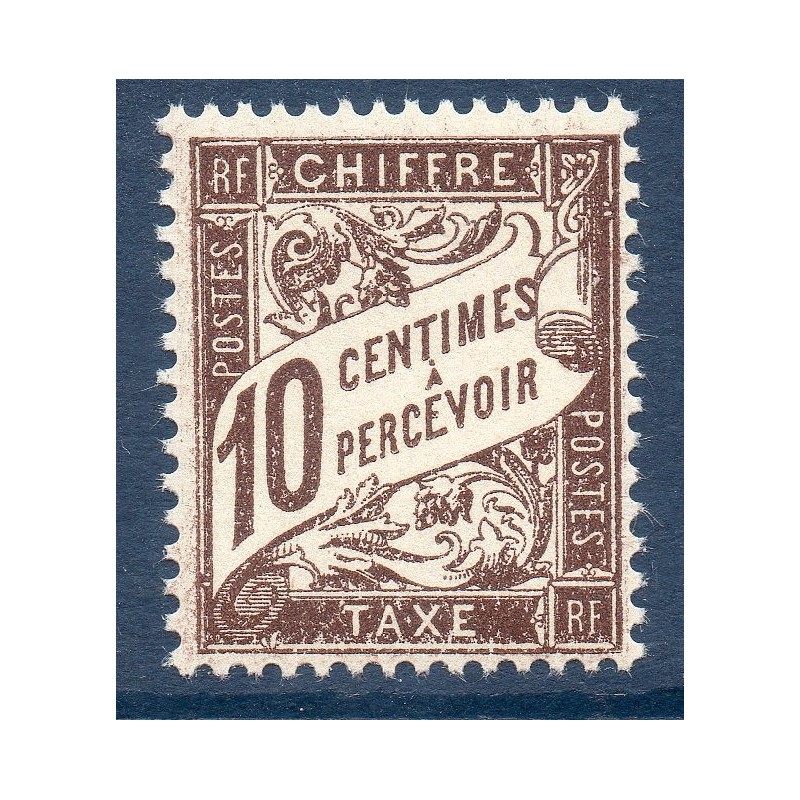 Timbre France Taxes Yvert 29 Type Duval 10c Brun neuf **