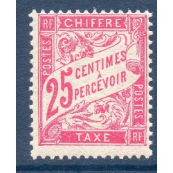 Timbre France Taxes Yvert 32 Type Duval 25c Rose neuf **