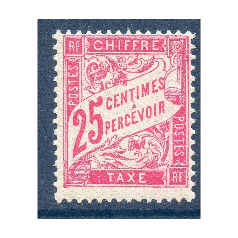 Timbre France Taxes Yvert 32 Type Duval 25c Rose neuf **