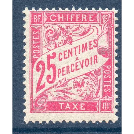 Timbre France Taxes Yvert 32 Type Duval 25c Rose neuf **