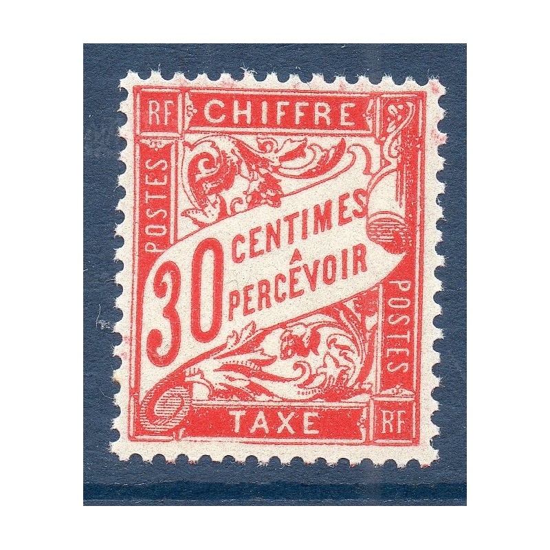 Timbre France Taxes Yvert 33 Type Duval 30c Rouge carminé neuf **