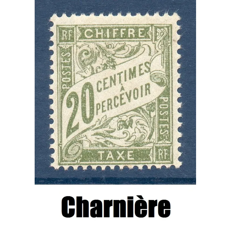 Timbre France Taxes Yvert 31 Type Duval 20c olive neuf * avec charnière Timbre France Taxes Yvert 31 Type Duval 20c olive neuf * avec charnière