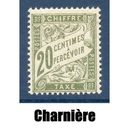 Timbre France Taxes Yvert 31 Type Duval 20c olive  neuf * avec charnière
