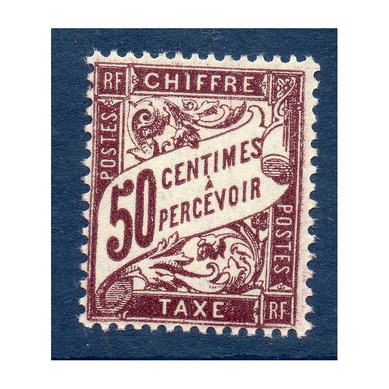 Timbre France Taxes Yvert 37 Type Duval 50c Lilas neuf **