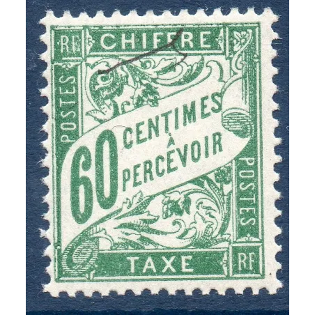 Timbre France Taxes Yvert 38 Type Duval 60c Vert neuf **