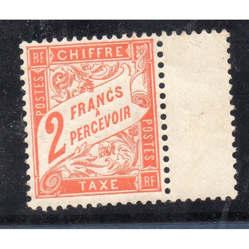 Timbre France Taxes Yvert 41 Type Duval 2f  Rouge Orange neuf **