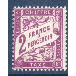 Timbre France Taxes Yvert 42 Type Duval 2f  Violet neuf **