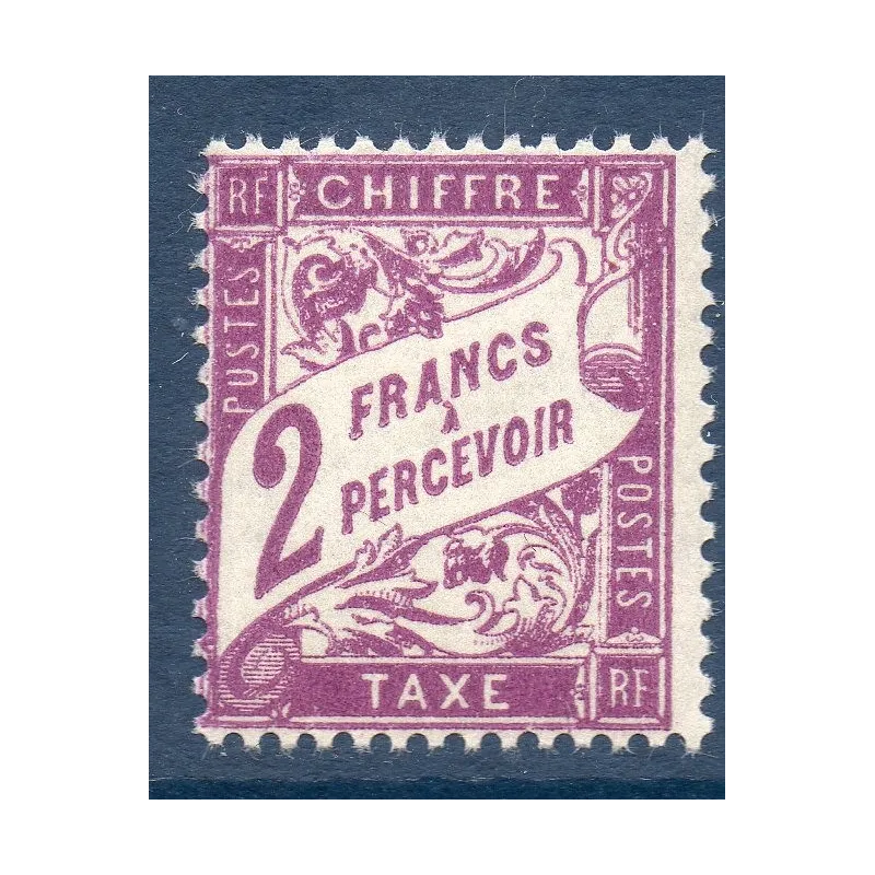 Timbre France Taxes Yvert 42 Type Duval 2f Violet neuf ** Timbre France Taxes Yvert 42 Type Duval 2f Violet neuf **