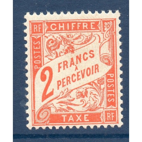 Timbre France Taxes Yvert 41 Type Duval 2f Rouge Orange neuf * avec charnière