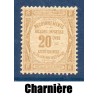 Timbre France Taxes Yvert 45a Type Recouvrement 20c Bistre papier GC neuf * avec charnière