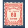 Timbre France Taxes Yvert 58 Type Recouvrement 60c Rouge neuf **