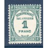 Timbre France Taxes Yvert 60 Type Recouvrement 1f Bleu-vert neuf **